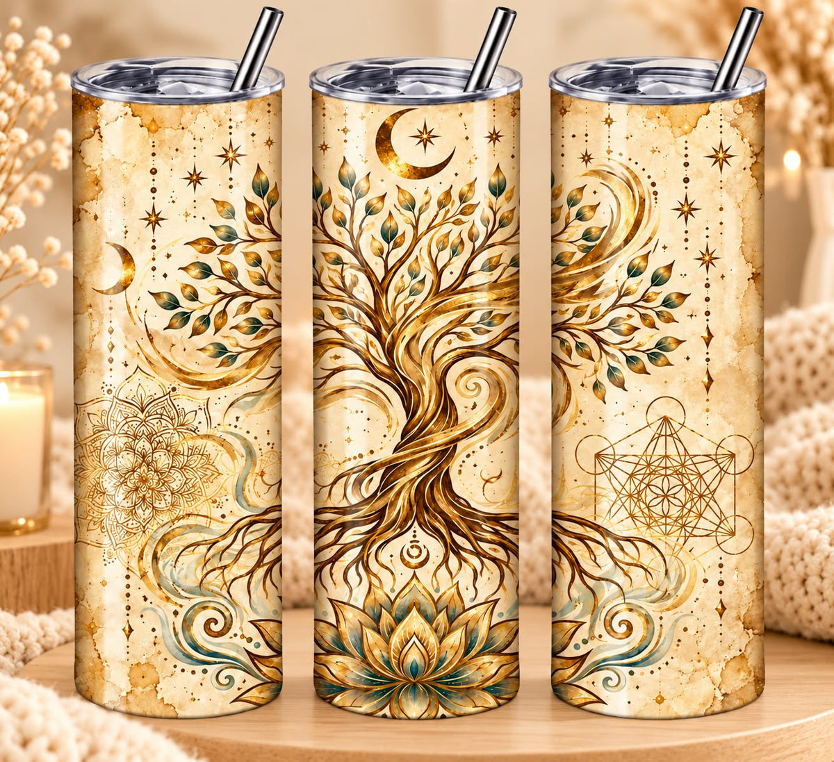 Gourde Tumbler - Arbre de vie 600 Ml